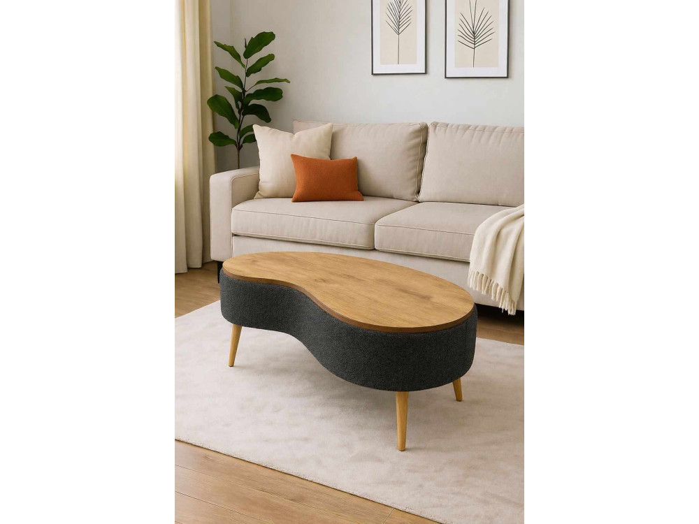 Mesa de centro de madeira «Vera» - 98 x 50 x 45 cm - Antracite