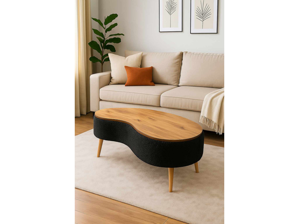 Mesa de centro em madeira «Vera» - 98 x 50 x 45 cm - Preto