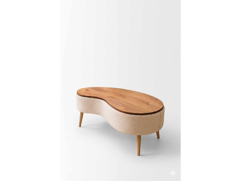 Mesa de centro de madeira «Vera» - 98 x 50 x 45 cm - Bege