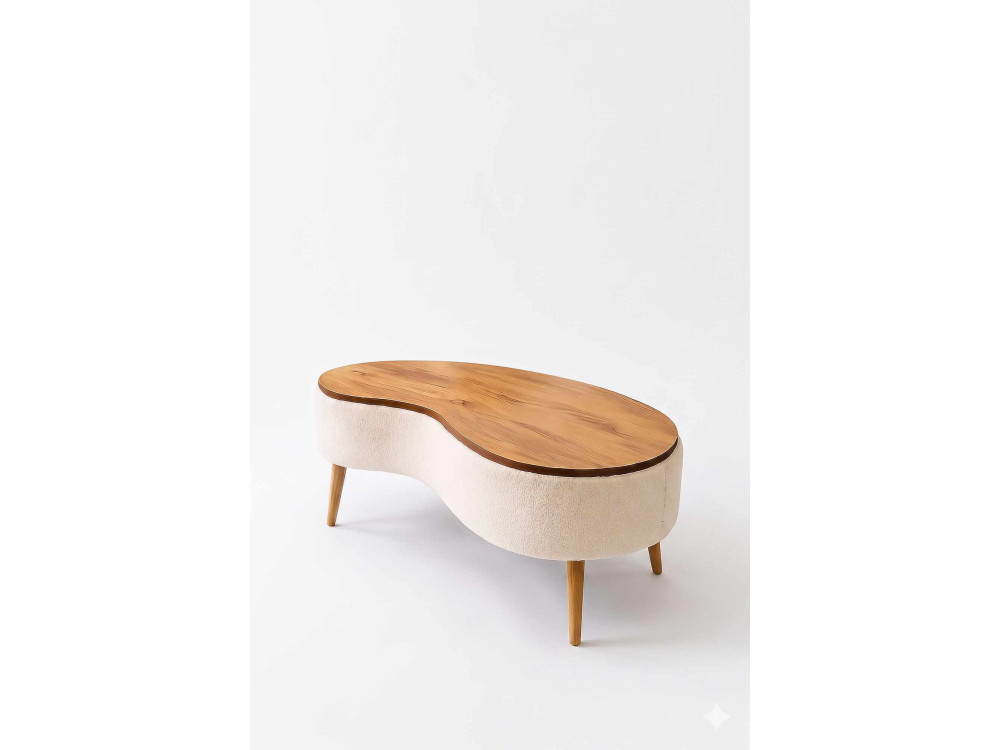 Mesa de centro em madeira «Vera» - 98 x 50 x 45 cm - Branco