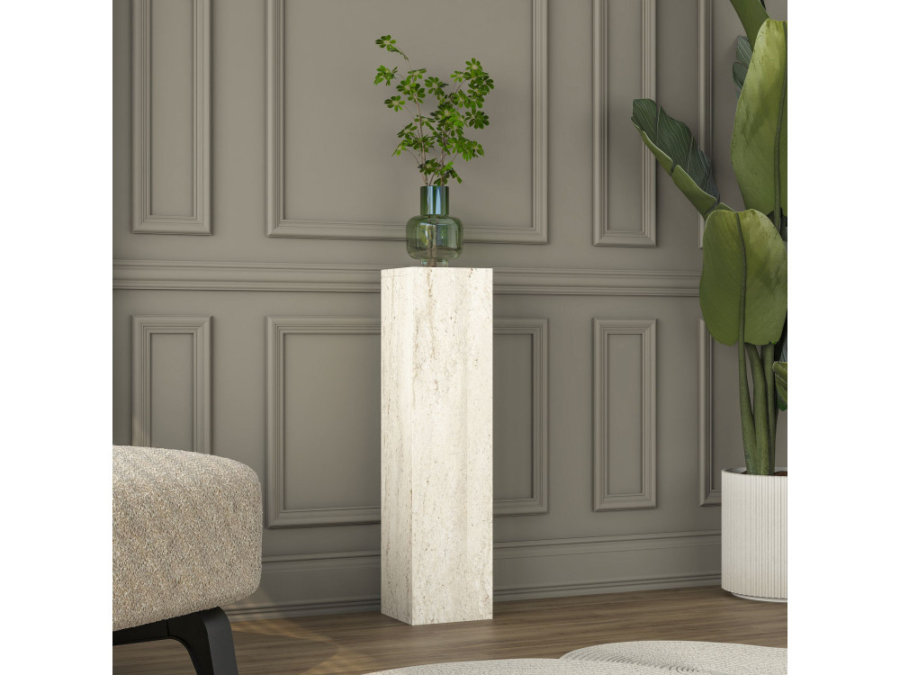 Mesa auxiliar de madeira «AD107» - 20 x 18 x 80  cm - Travertino