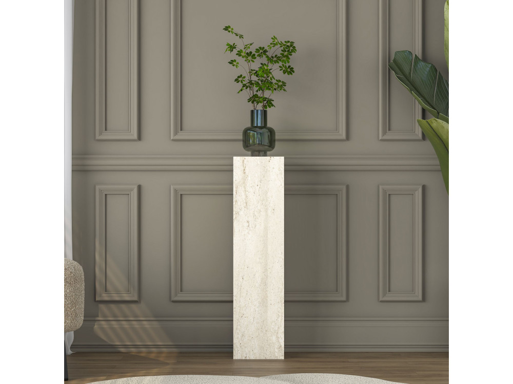 Mesa auxiliar de madeira «AD107» - 20 x 18 x 80  cm - Travertino