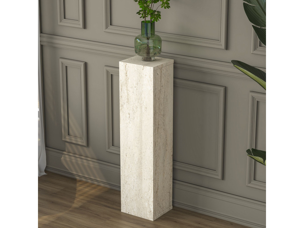 Mesa auxiliar de madeira «AD107» - 20 x 18 x 80  cm - Travertino