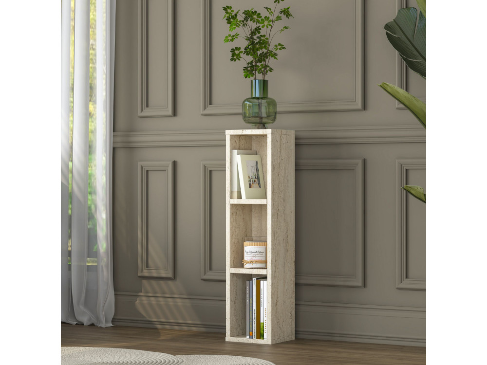 Mesa auxiliar de madeira «AD107» - 20 x 18 x 80  cm - Travertino