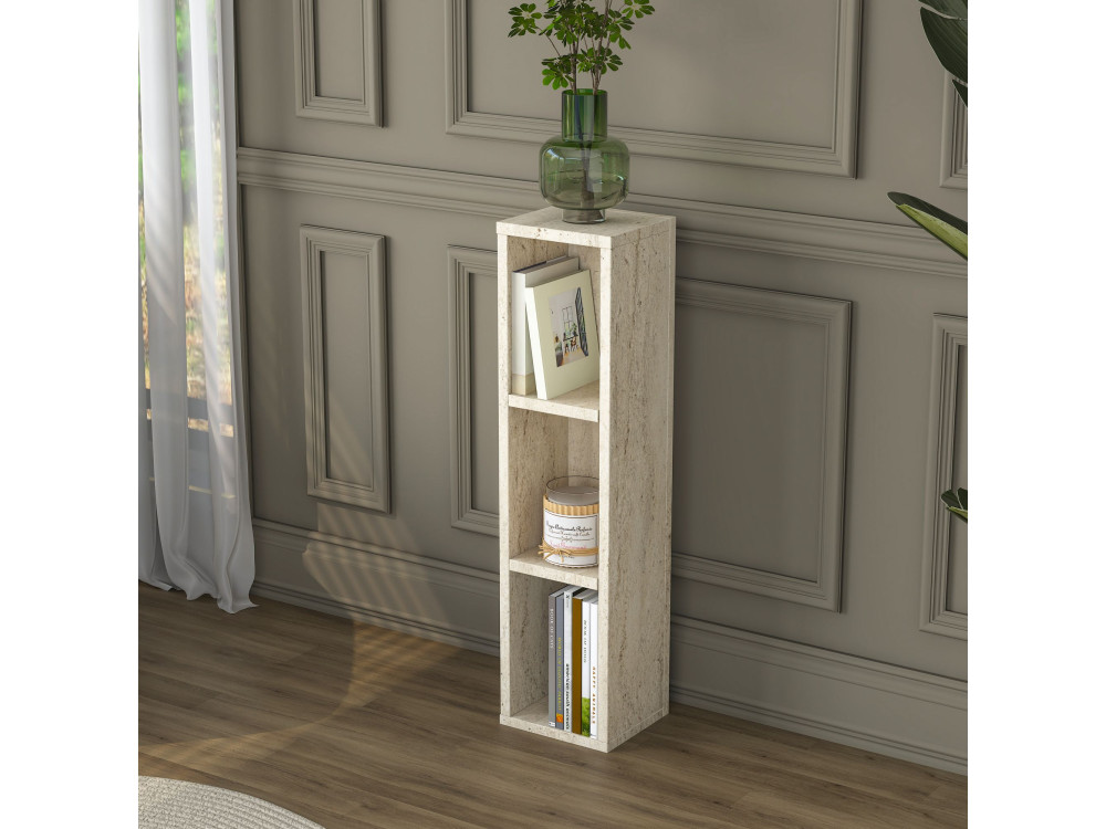 Mesa auxiliar de madeira «AD107» - 20 x 18 x 80  cm - Travertino