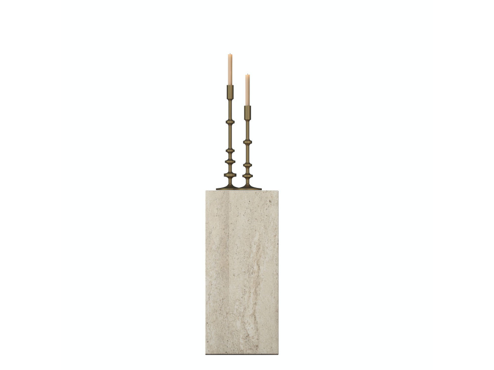 Mesa auxiliar de madeira «AD109» - 20 x 18 x 45 cm - Travertino