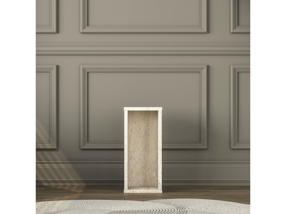 Mesa auxiliar de madeira «AD109» - 20 x 18 x 45 cm - Travertino