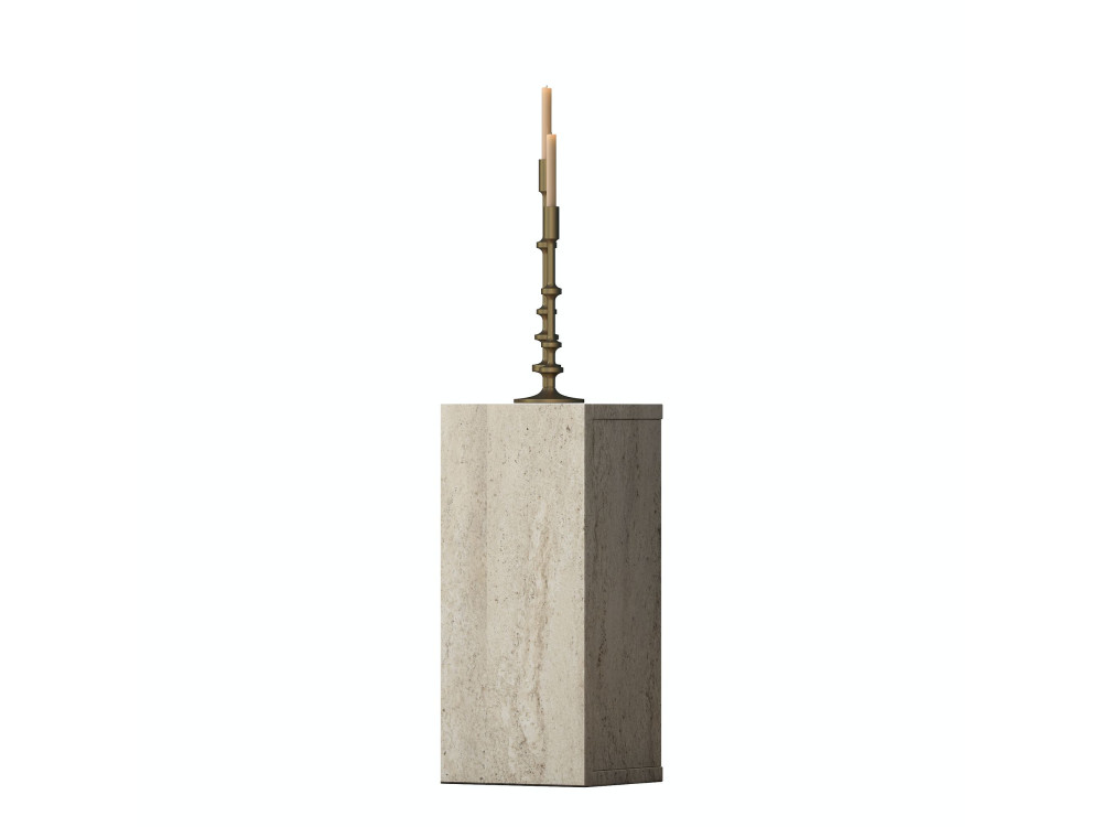 Mesa auxiliar de madeira «AD109» - 20 x 18 x 45 cm - Travertino