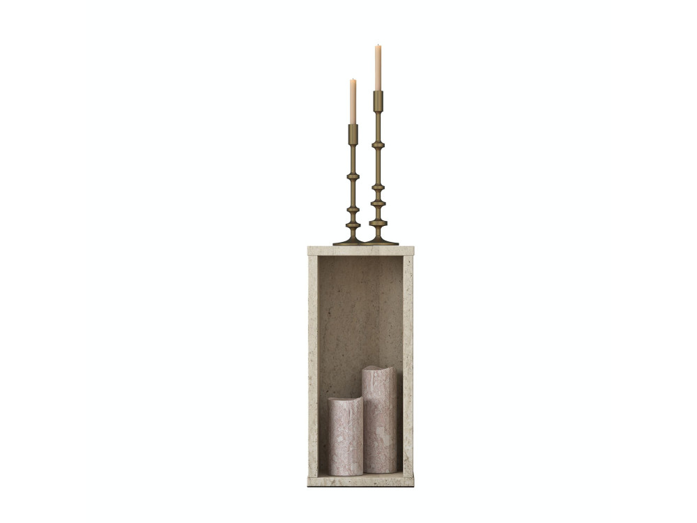 Mesa auxiliar de madeira «AD109» - 20 x 18 x 45 cm - Travertino
