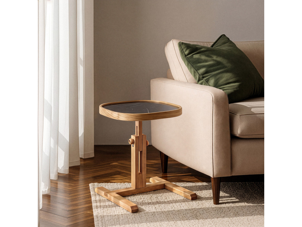Mesa auxiliar de madeira «Opus Kare 42» - 42 x 42 x 57 cm - Carvalho