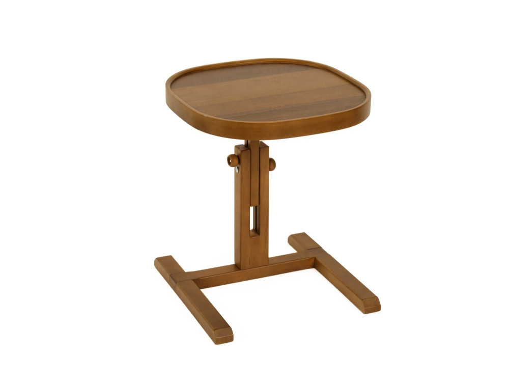 Mesa auxiliar de madeira «Opus Kare 42» - 42 x 42 x 57 cm - Nogueira