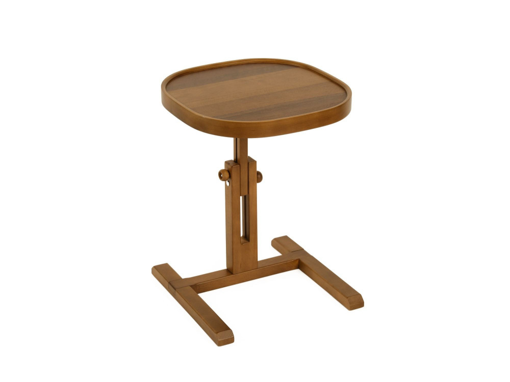 Mesa auxiliar de madeira «Opus Kare 42» - 42 x 42 x 57 cm - Nogueira