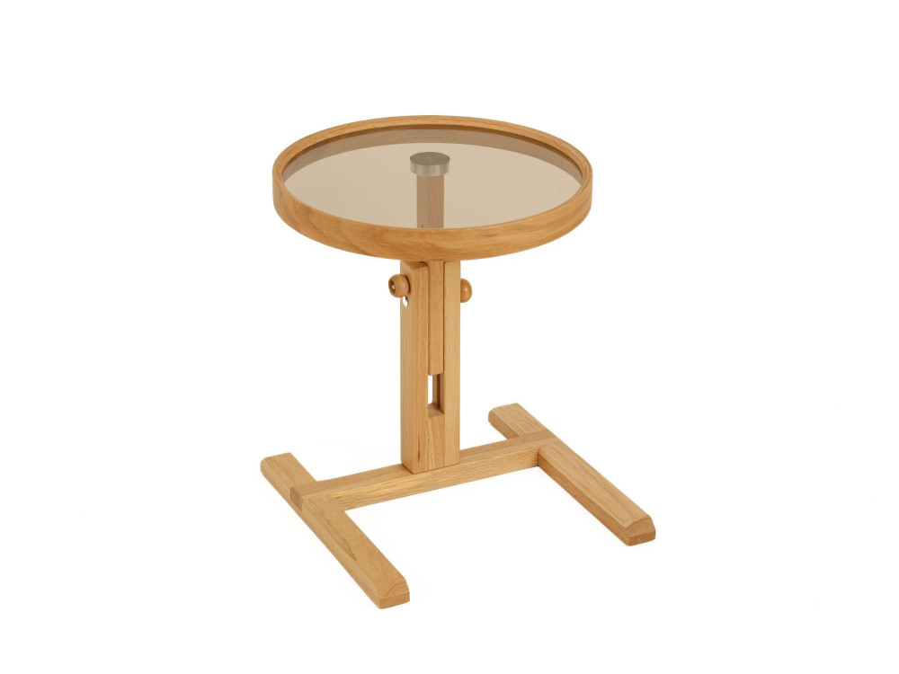 Mesa auxiliar de madeira «Opus Yuvarlak 40» - 40 x 40 x 57 cm - Carvalho