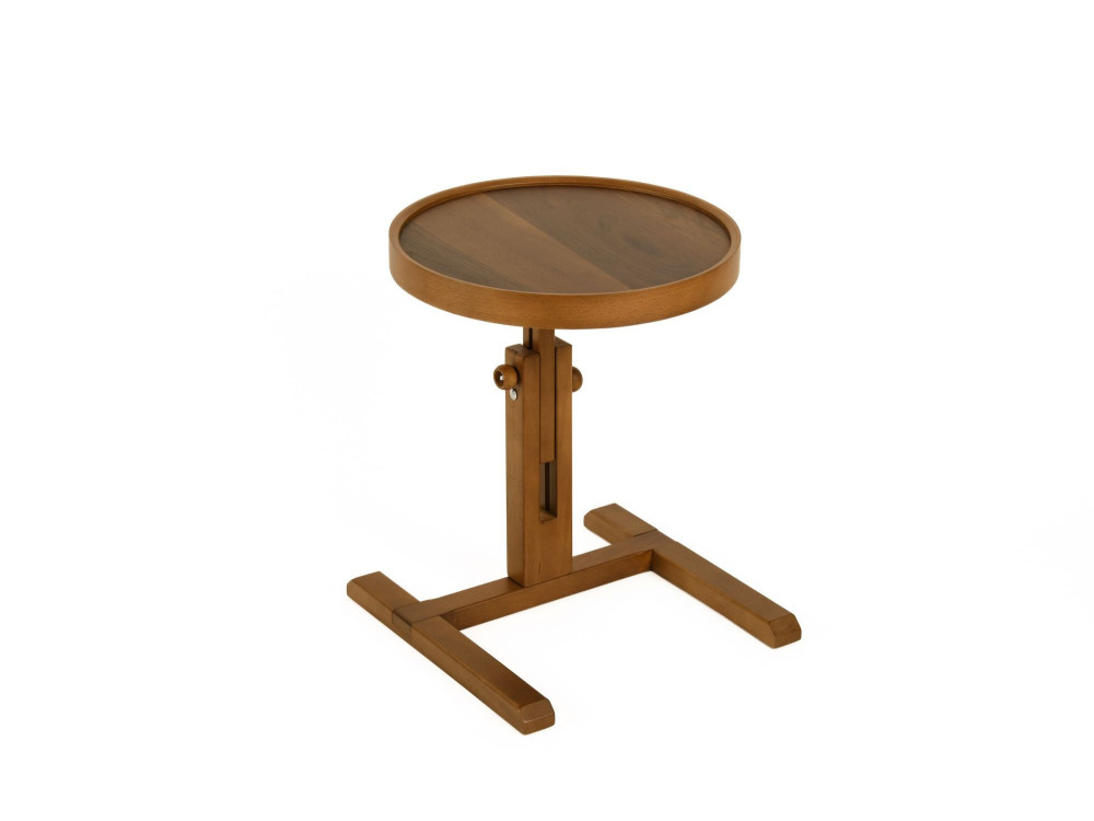 Mesa auxiliar de madeira «Opus Yuvarlak 40» - 40 x 40 x 57 cm - Nogueira