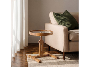Mesa auxiliar de madeira «Opus Yuvarlak 40» - 40 x 40 x 57 cm - Nogueira