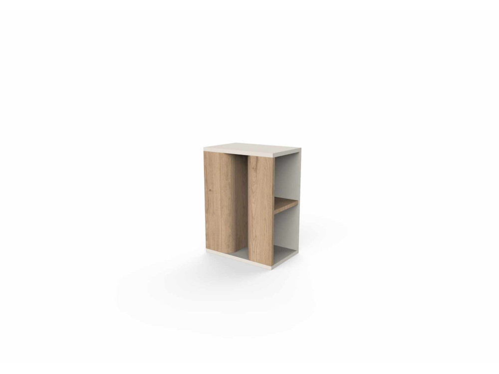Mesa auxiliar de madeira «VENTRO» - 45 x 25 x 51 cm - Natural / Gres
