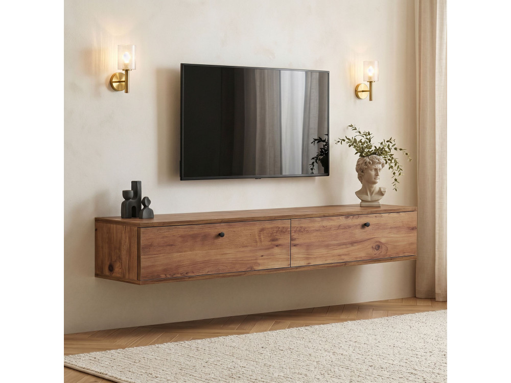Móvel de televisão em madeira «Ligne 160» - 160 x 25 x 25 cm - Bege