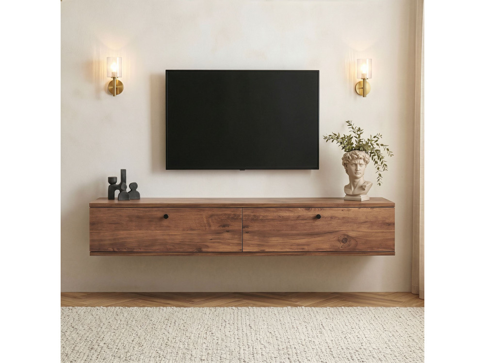 Móvel de televisão em madeira «Ligne 160» - 160 x 25 x 25 cm - Bege