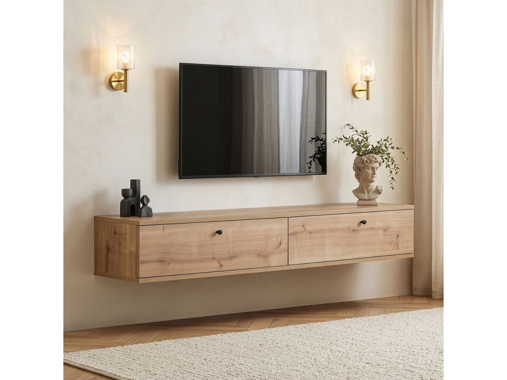 Móvel de televisão em madeira «Ligne 160» - 160 x 25 x 25 cm - Carvalho