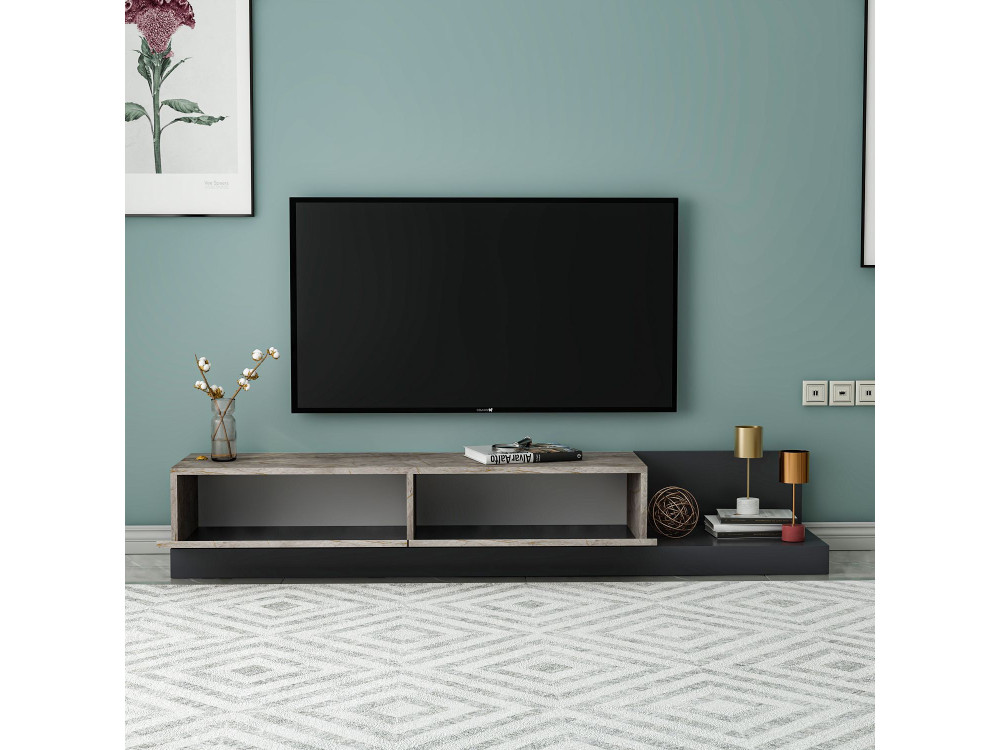 Móvel de televisão em madeira «Major» - 180 x 37 x 30 cm -  Antracite