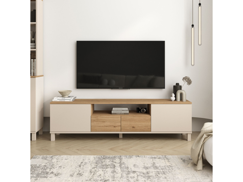 Móvel de TV em madeira «Mood» - 180 x 35 x 49 cm - Bege