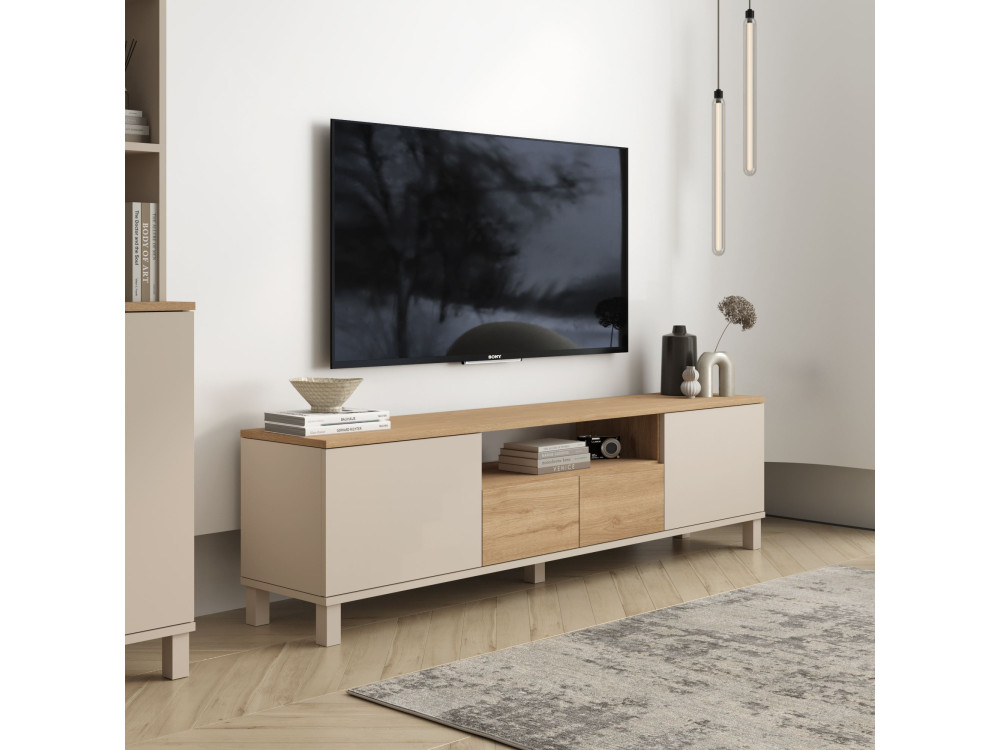 Móvel de TV em madeira «Mood» - 180 x 35 x 49 cm - Bege