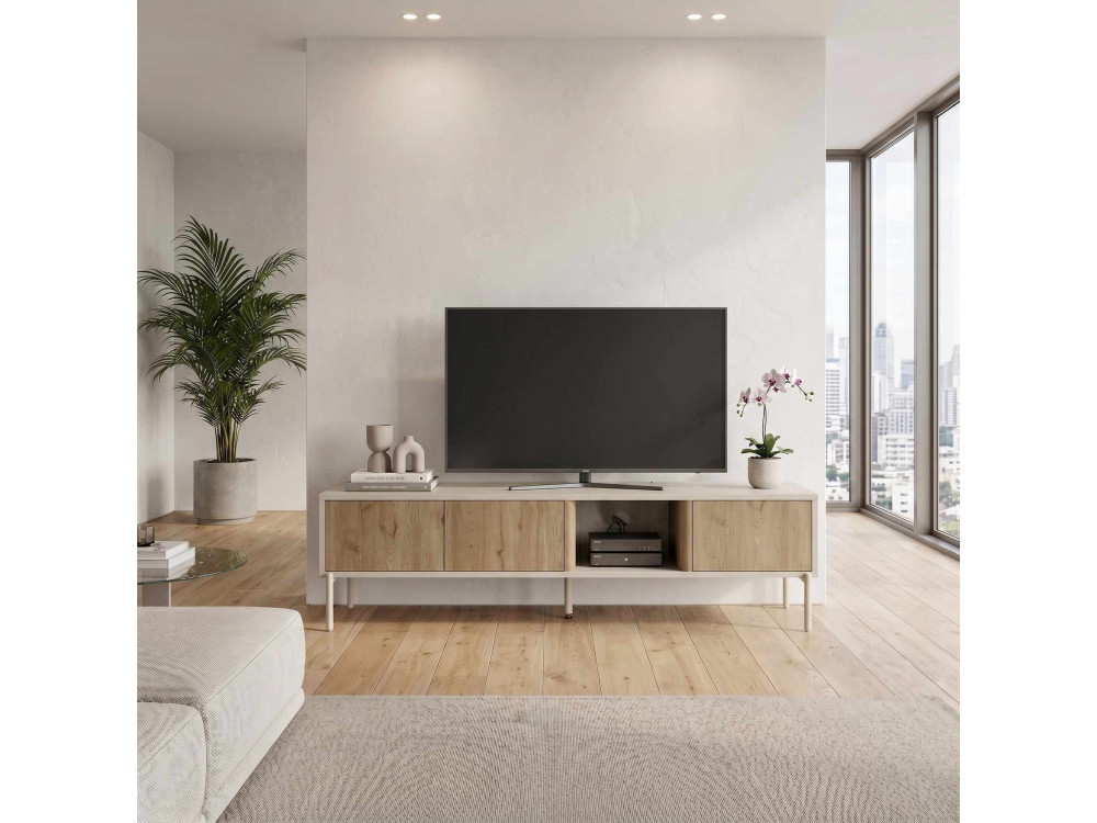 Móvel de televisão em madeira «VENTRO» - 150 x 36 x 40 cm - Bege
