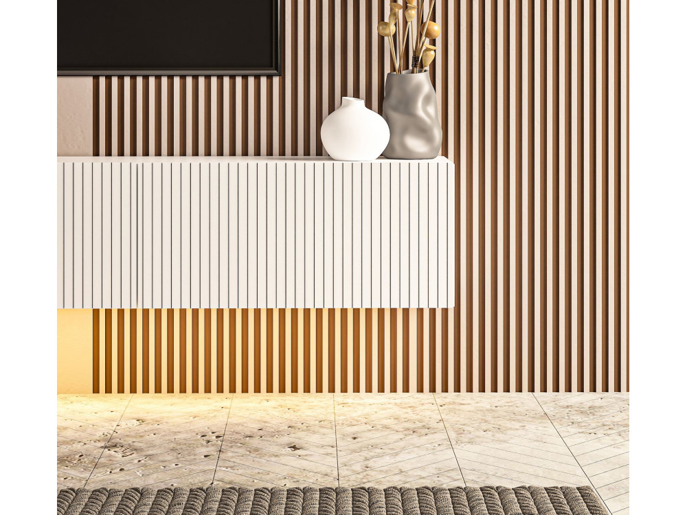 Móvel de TV em madeira «Ada» - 180 x 31 x 29 cm - Branco