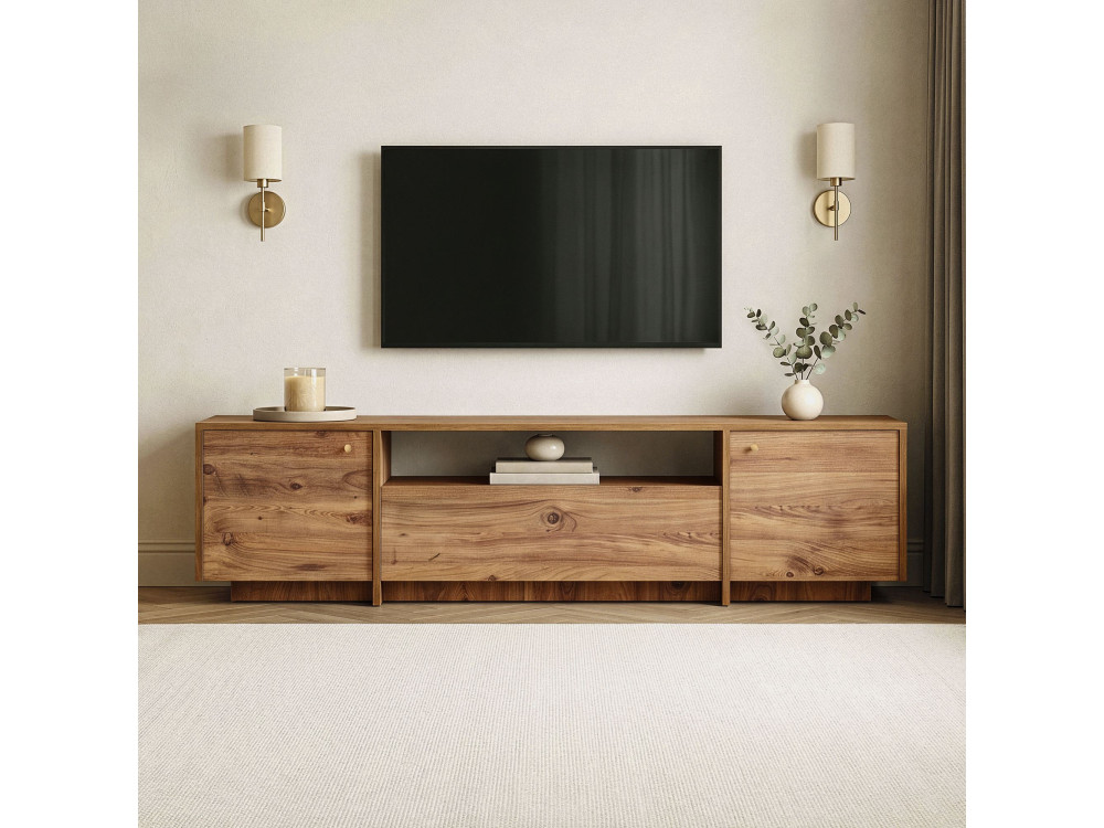 Móvel de televisão em madeira «Alvar» - 180 x 35 x 46 cm - Pinho do Atlântico