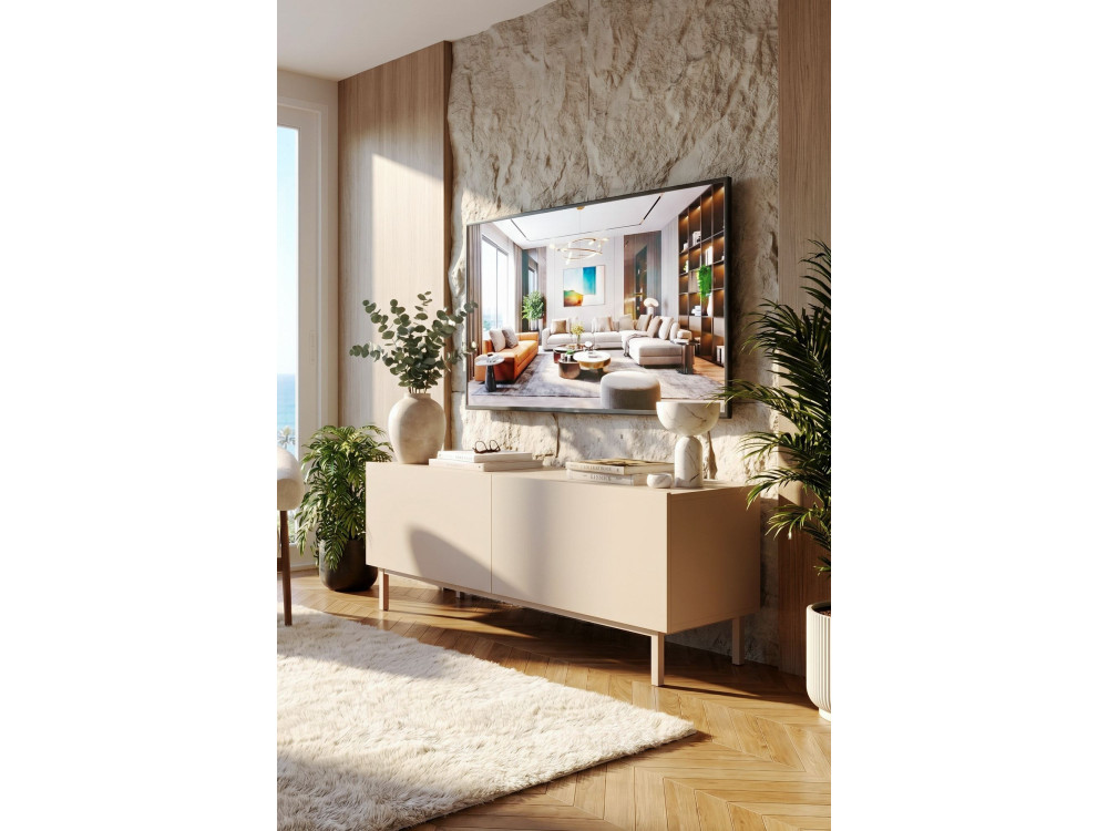 Móvel de TV em madeira «Coast» - 120 x 47,3 x 36,8 cm - Areia