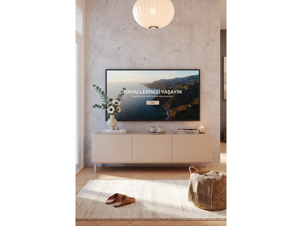 Móvel de televisão em madeira «Coast» - 150 x 37 x 48 cm - Bege
