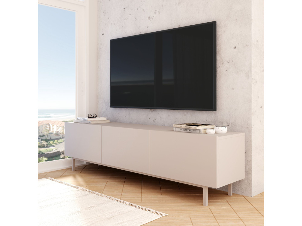 Móvel de televisão em madeira «Coast» - 180 x 37 x 47 cm - Bege