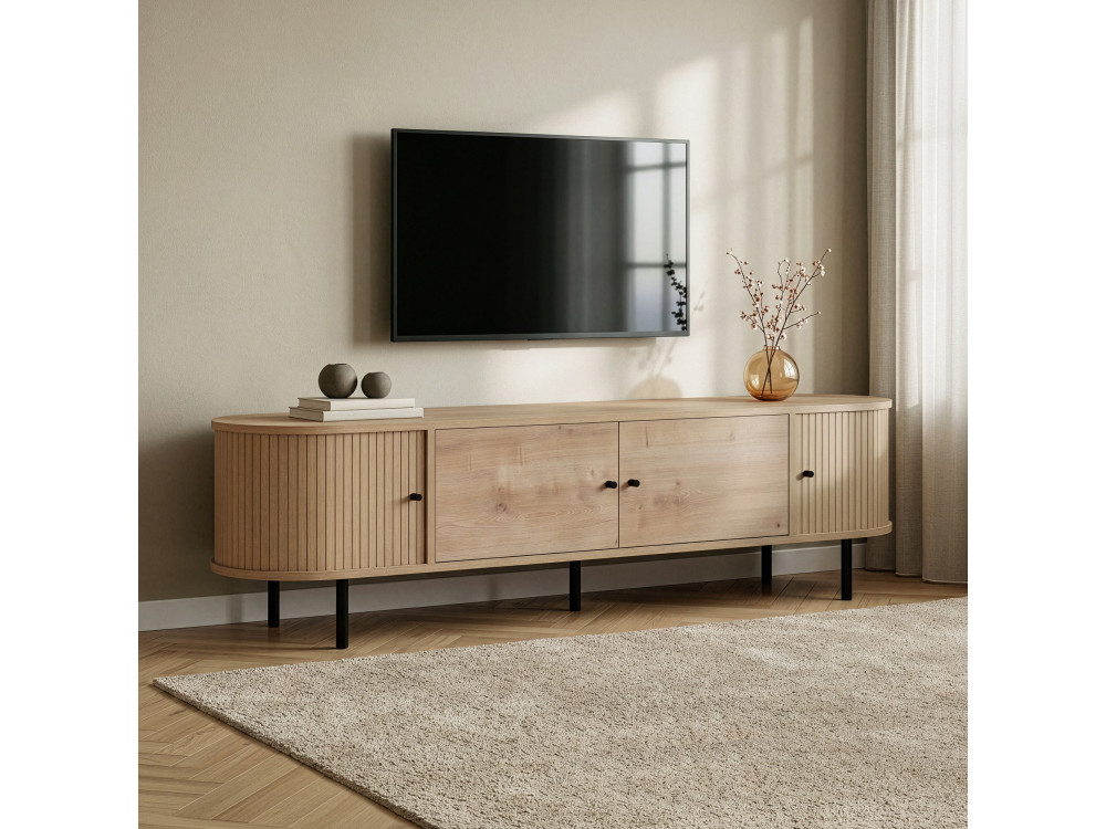 Móvel de TV em madeira «Gentle» - 180 x 40 x 47 cm - Bege