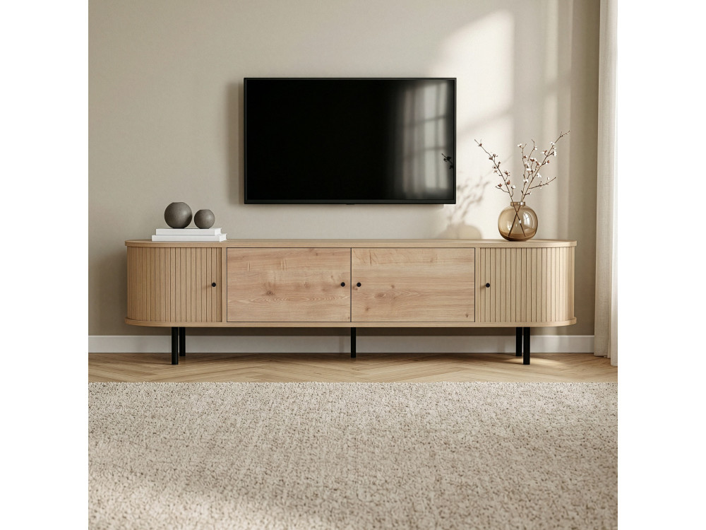 Móvel de TV em madeira «Gentle» - 180 x 40 x 47 cm - Bege