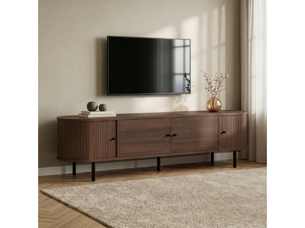 Móvel de TV em madeira «Gentle» - 180 x 40 x 47 cm - Castanho