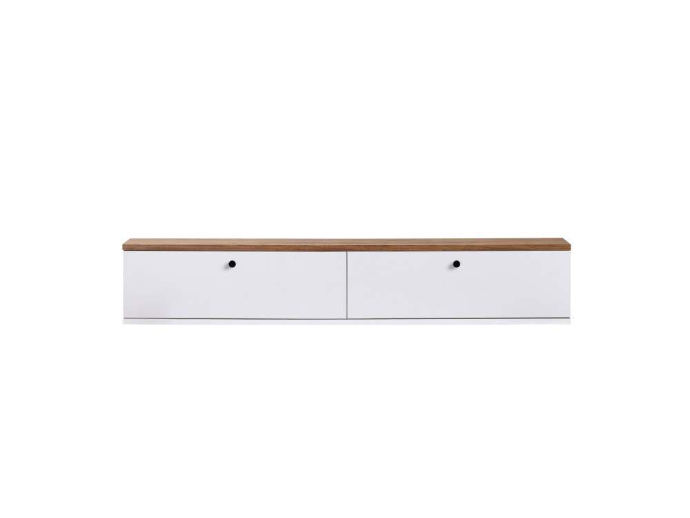 Móvel de televisão em madeira «Ligne 140» - 140 x 25 x 25 cm - Branco