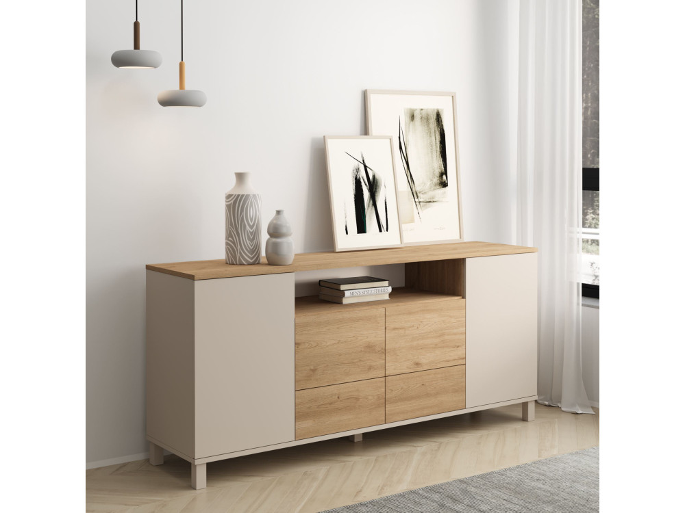 Mesa de apoio em madeira «Mood» - 180 x 44 x 82 cm - Bege