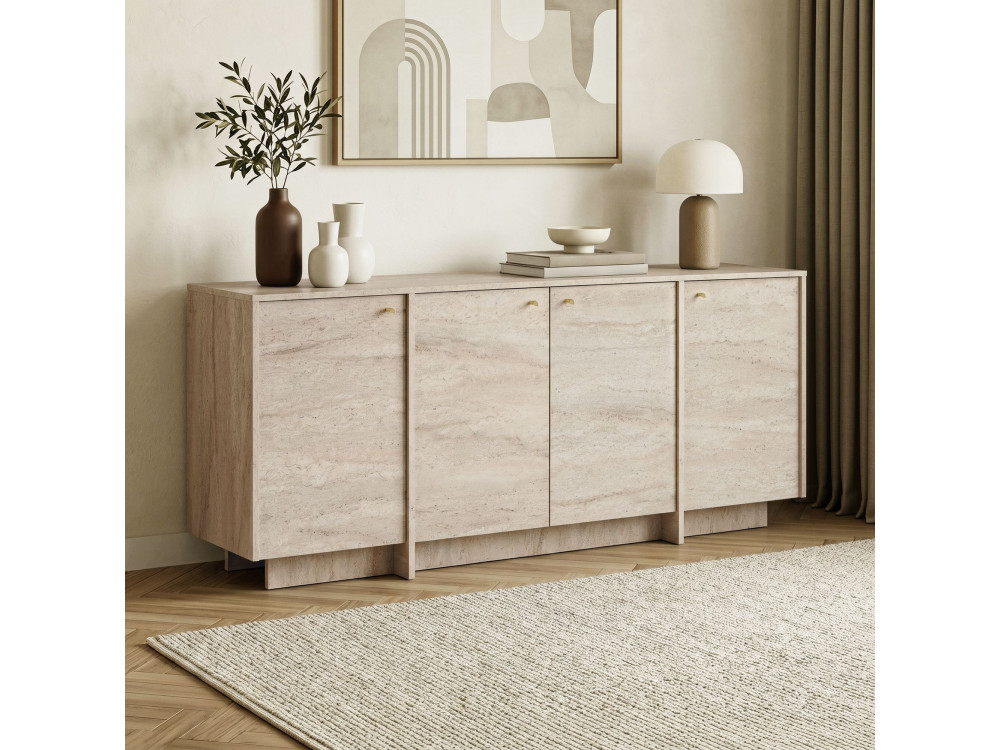 Console em madeira «Varen» - 180 x 45 x 82 cm - Travertino