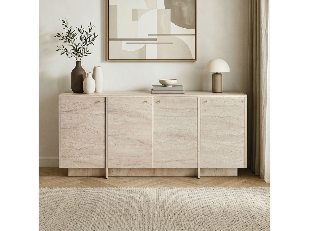 Console em madeira «Varen» - 180 x 45 x 82 cm - Travertino