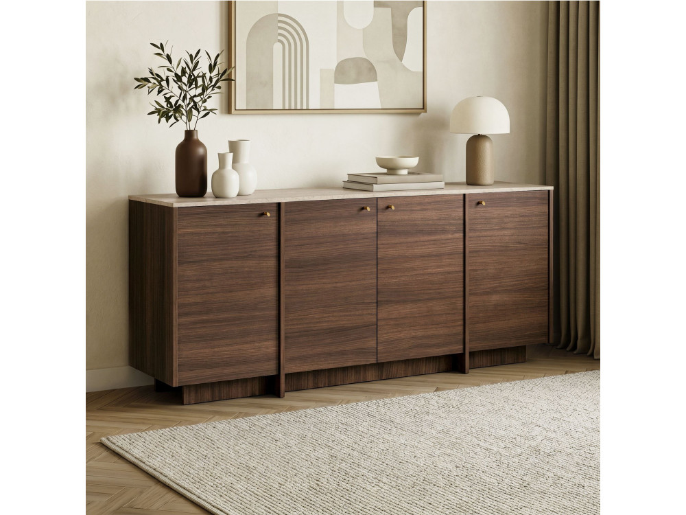 Console de madeira «Varen» - 180 x 45 x 82 cm - Castanho