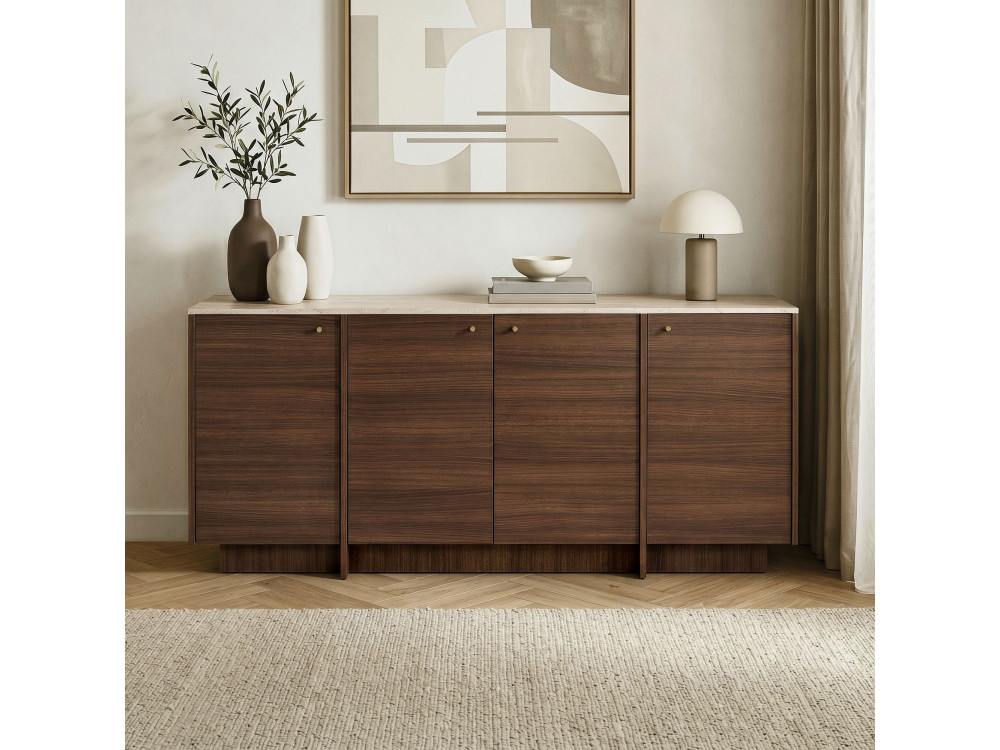 Console de madeira «Varen» - 180 x 45 x 82 cm - Castanho