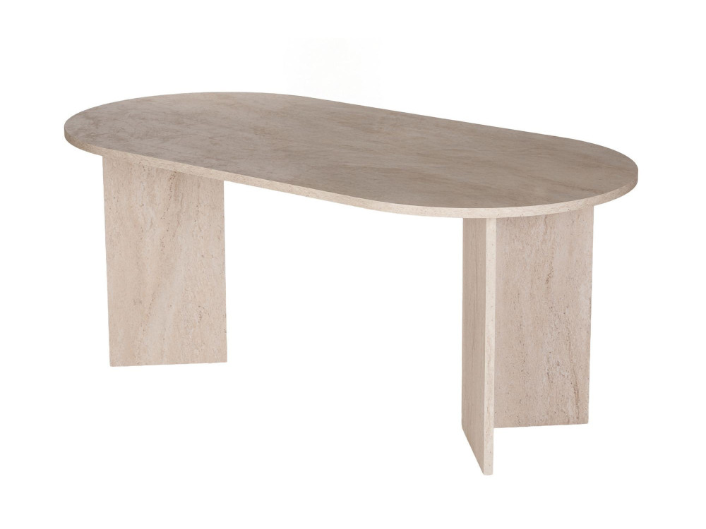 Conjunto de mesa de jantar e cadeiras (7 peças) em madeira «Meridia 6» - 180 x 90 x 75 cm - Castanho
