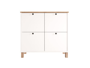 Armário para sapatos em madeira «Nord» - 90 x 35 x 85 cm - Branco