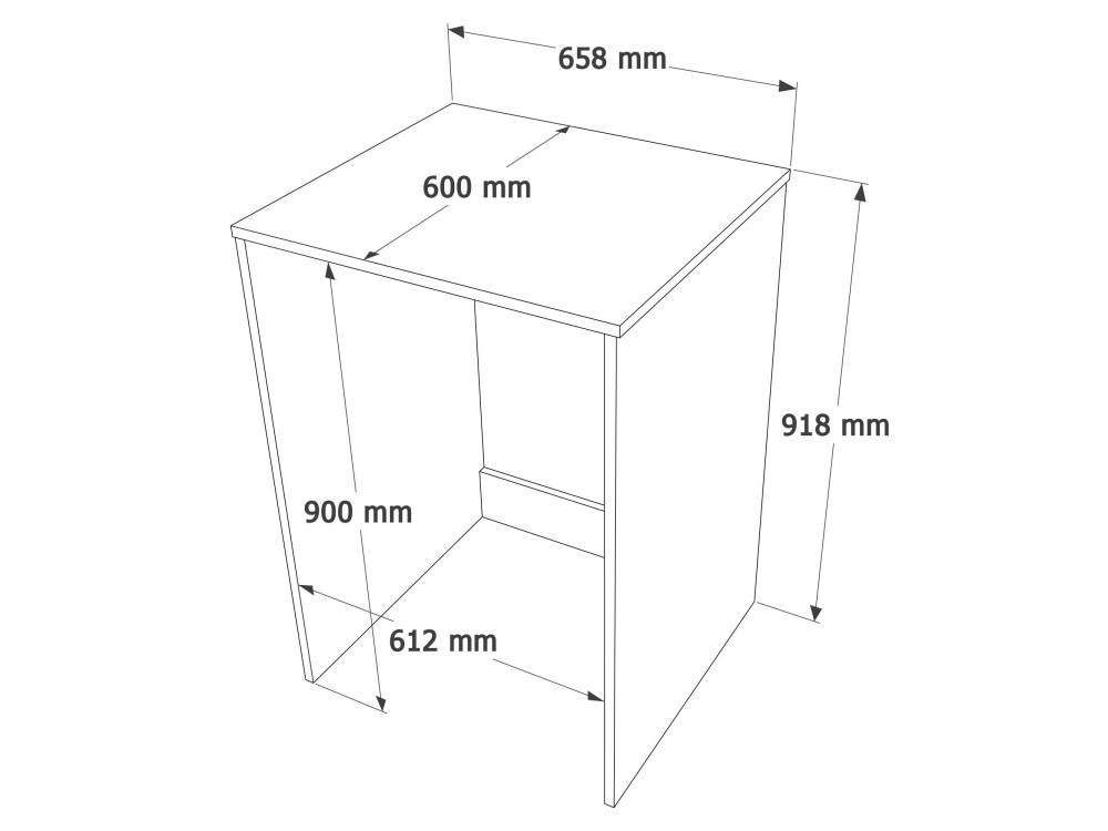 Móvel para máquina de lavar roupa em madeira «Nord» - 66 x 60 x 92 cm - Branco