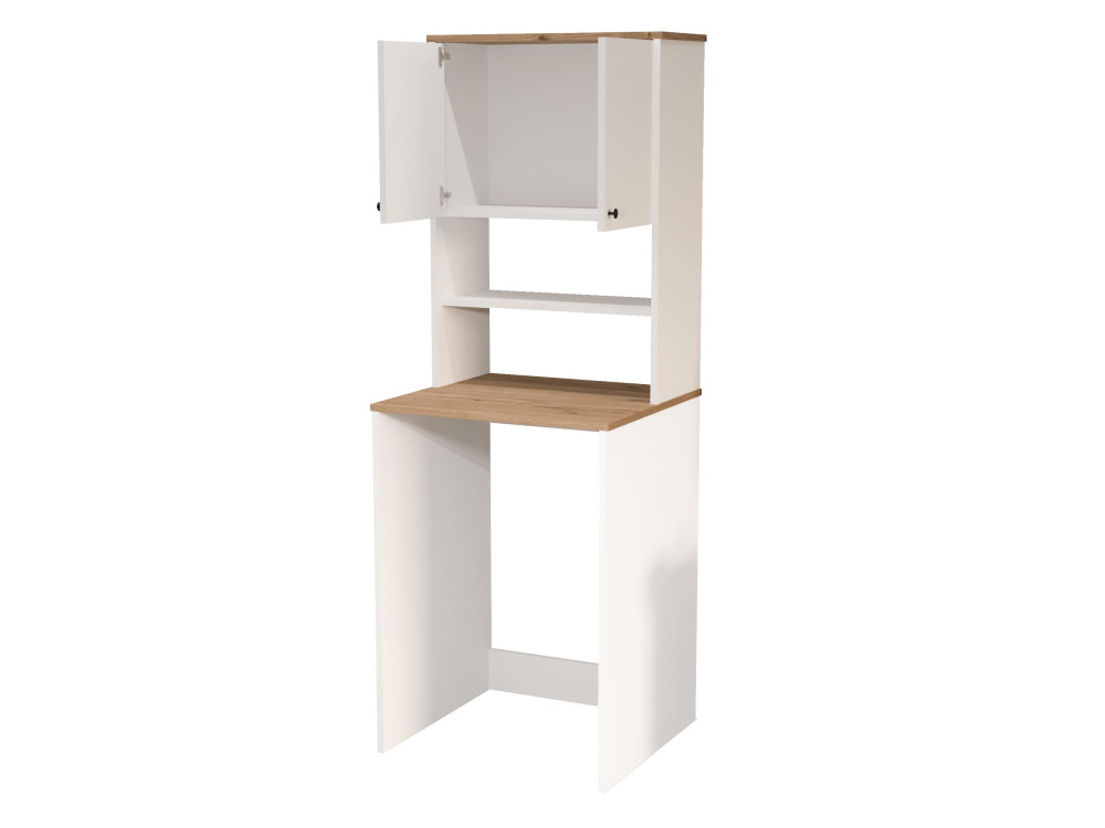Móvel para máquina de lavar roupa em madeira «Nord» - 66 x 60 x 183 cm - Branco