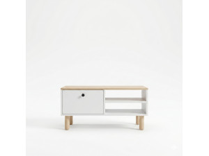 Mesa de centro em madeira «Aris» - 90 x 38,8 x 60 cm - Carvalho Saphir / Branco