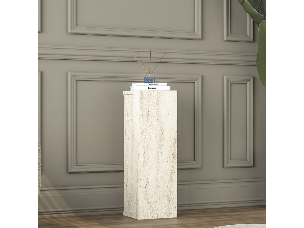 Mesa auxiliar de madeira «AD108» - 20 x 18 x 60 cm - Travertino