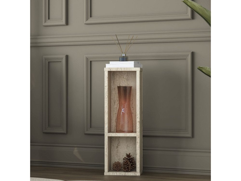 Mesa auxiliar de madeira «AD108» - 20 x 18 x 60 cm - Travertino