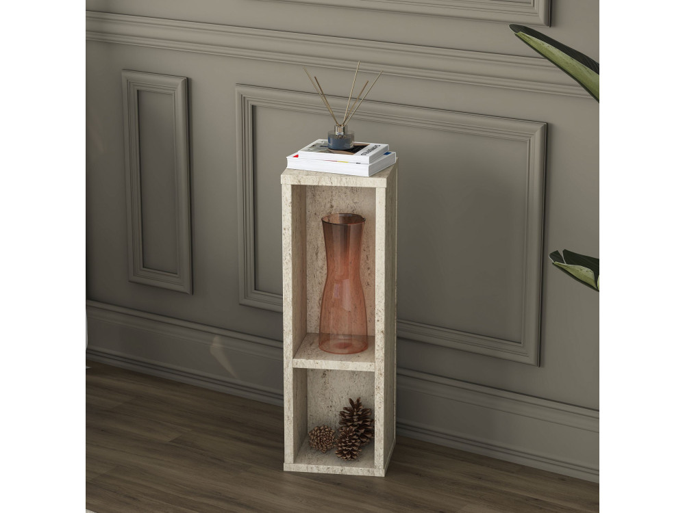 Mesa auxiliar de madeira «AD108» - 20 x 18 x 60 cm - Travertino