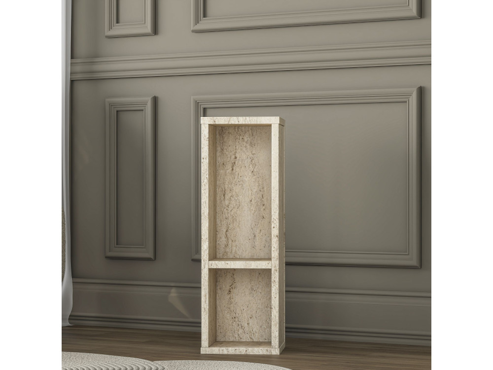 Mesa auxiliar de madeira «AD108» - 20 x 18 x 60 cm - Travertino
